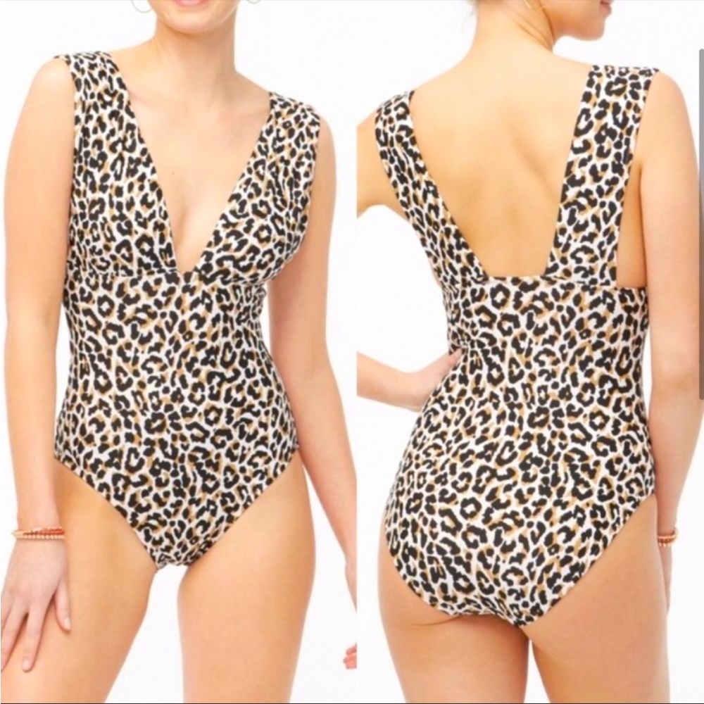 {J.Crew} Plunging V-Neck One-Piece Swimsuit